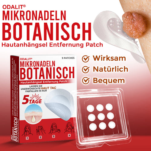 ✅ ODALIT® Mikronadel-Botanisches Hautanhängsel-Entfernungspflaster 🇩🇪 Hergestellt in Deutschland